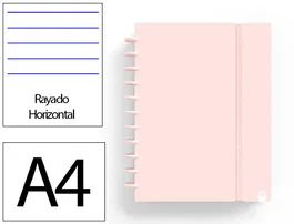 Carchivo Cuaderno Ingeniox Foam A4 80 Hojas Rayado Horizontal Rosa Pastel
