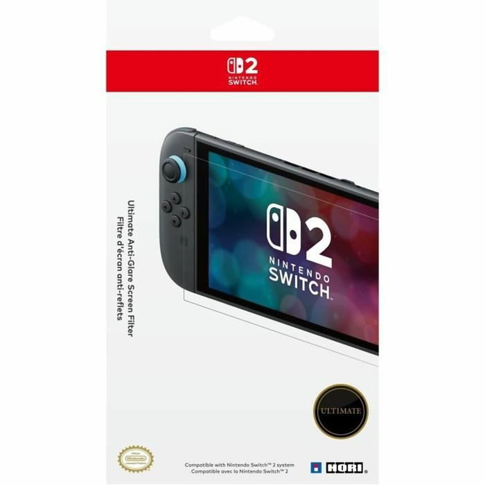 Hori Protector de pantalla de vidrio templado premium para Nintendo Switch 2 Antirreflejos Hori Protector de pantalla de vidrio templado premium para Nintendo Switch 2 Antirreflejos
