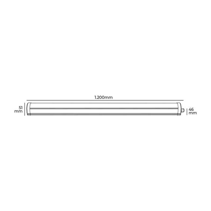 Edm Regleta LED 36W Luz Fría 6400K 3820lm IP65 120cm Electrónica No Regulable