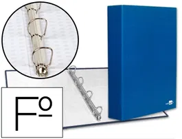 Liderpapel Carpeta 4 Anillas 40mm Folio Mixtas Azul Cartón Forrado