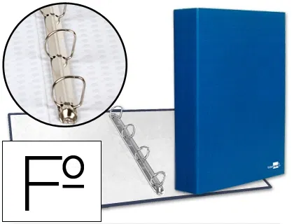 Liderpapel Carpeta 4 Anillas 40mm Folio Mixtas Azul Cartón Forrado Liderpapel Carpeta 4 Anillas 40mm Folio Mixtas Azul Cartón Forrado