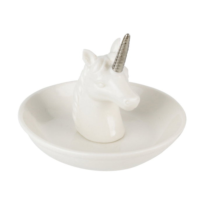 Home Deco Factory Licorne Porta Joyas Unicornio de Cerámica Decorativo para Joyería y Bisutería