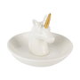 Home Deco Factory Licorne Porta Joyas Unicornio de Cerámica Decorativo para Joyería y Bisutería