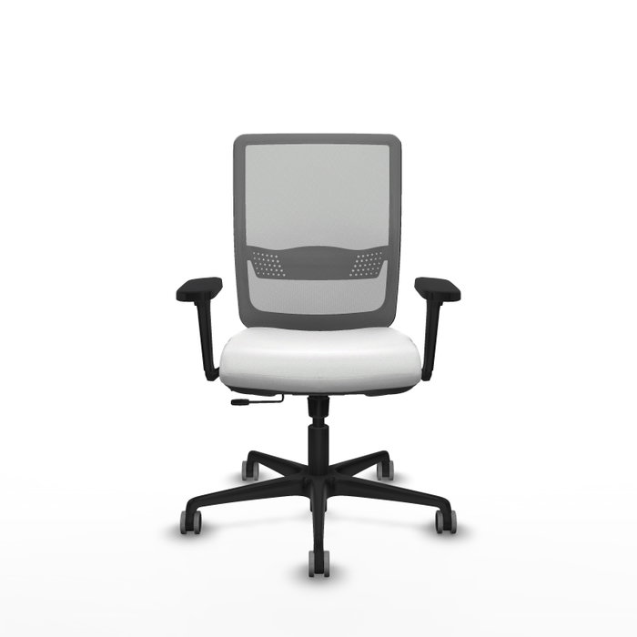 PIQUERAS Y CRESPO Silla de oficina Haches con mecanismo Sincro/Traslack, Blanco y Gris