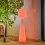 Lumisky LADY C110 Lámpara de Pie Inalámbrica para Exteriores, LED Multicolor Regulable, Pantalla Ondulada, Mando a Distancia, Altura 110 cm