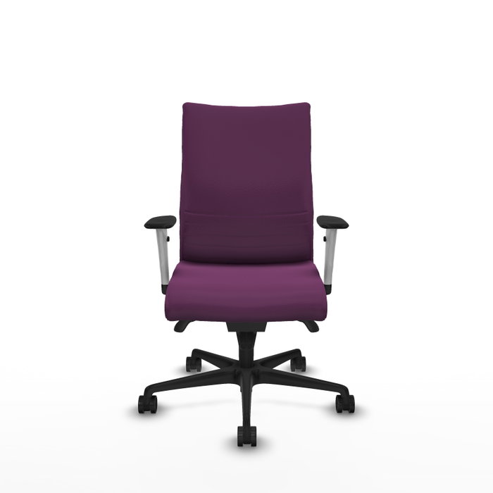 PIQUERAS Y CRESPO Silla Albacete Confidente con Mecanismo Sincro, Similpiel Morado, Brazos 1D