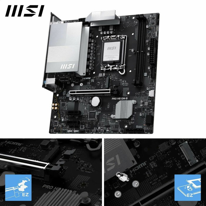 MSI PRO H810M-B Micro ATX Intel H810 LGA 1851 DDR5 MSI PRO H810M-B Micro ATX Intel H810 LGA 1851 DDR5