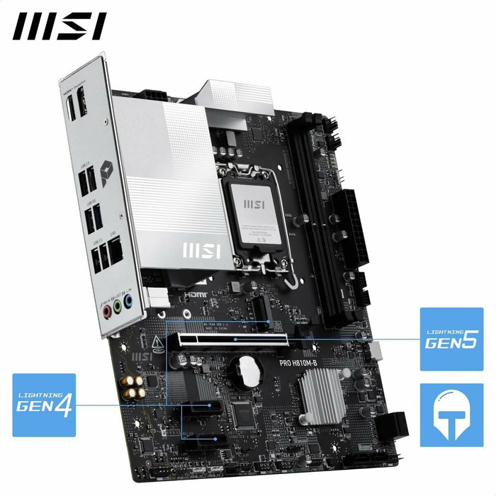 MSI PRO H810M-B Micro ATX Intel H810 LGA 1851 DDR5 MSI PRO H810M-B Micro ATX Intel H810 LGA 1851 DDR5