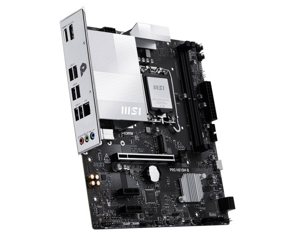 MSI Placa Base PRO H810M-B, Socket LGA 1851, Chipset Intel H810, micro-ATX, DDR5 6400MHz (128GB), PCIe Gen5, HDMI 2.1, DisplayPort 1.4, LAN 2.5G, M.2, para Intel Core Ultra Series 2 MSI Placa Base PRO H810M-B, Socket LGA 1851, Chipset Intel H810, micro-ATX, DDR5 6400MHz (128GB), PCIe Gen5, HDMI 2.1, DisplayPort 1.4, LAN 2.5G, M.2, para Intel Core Ultra Series 2