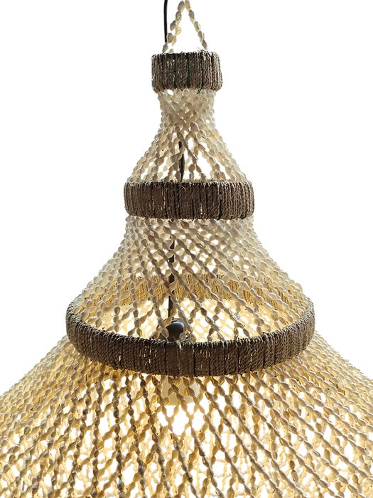 DKD Home Decor Lámpara de Techo de Conchas Hecha a Mano