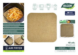 Inde Set 40 Papel Airfryer Cuadrado 20 cm (24 Unidades)