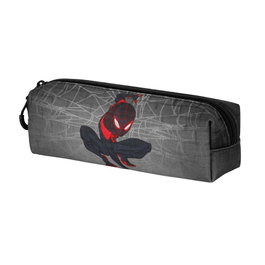 Marvel Spiderman Estuche Portatodo Cuadrado 2.2 Spin Gris para Niños, Resistente al Agua