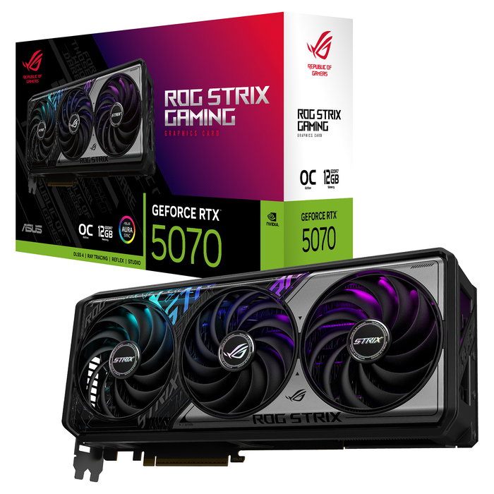 ASUS ROG STRIX GeForce RTX 5070 O12G Gaming 12GB GDDR7 OC Tarjeta Gráfica 7680 x 4320 Pixeles 3 Ventiladores