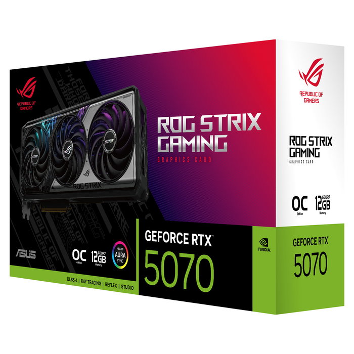 ASUS ROG STRIX GeForce RTX 5070 O12G Gaming 12GB GDDR7 OC Tarjeta Gráfica 7680 x 4320 Pixeles 3 Ventiladores