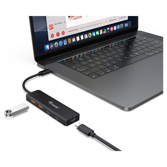 EQUIP Hub USB-C 4 Puertos 3.2 Gen 2 (10Gbps) 2xUSB-C 2xUSB-A Negro EQUIP Hub USB-C 4 Puertos 3.2 Gen 2 (10Gbps) 2xUSB-C 2xUSB-A Negro