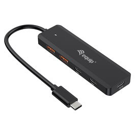 EQUIP Hub USB-C 4 Puertos 3.2 Gen 2 (10Gbps) 2xUSB-C 2xUSB-A Negro