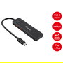 EQUIP Hub USB-C 4 Puertos 3.2 Gen 2 (10Gbps) 2xUSB-C 2xUSB-A Negro