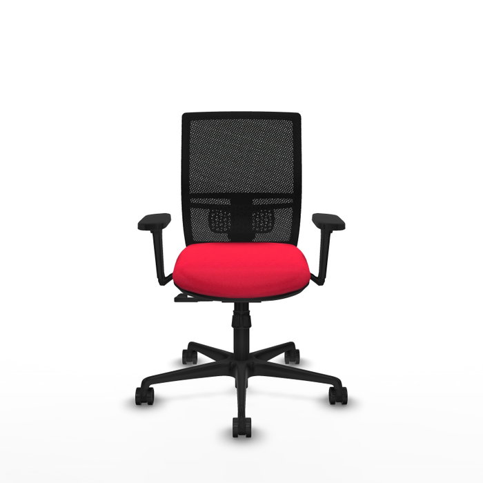 PIQUERAS Y CRESPO Silla de oficina Yunquera con mecanismo Sincro, Rojo y Negro