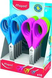 Tijeras Escolares Maped Essential Para Zurdos 13 Cm. Expositor De 10