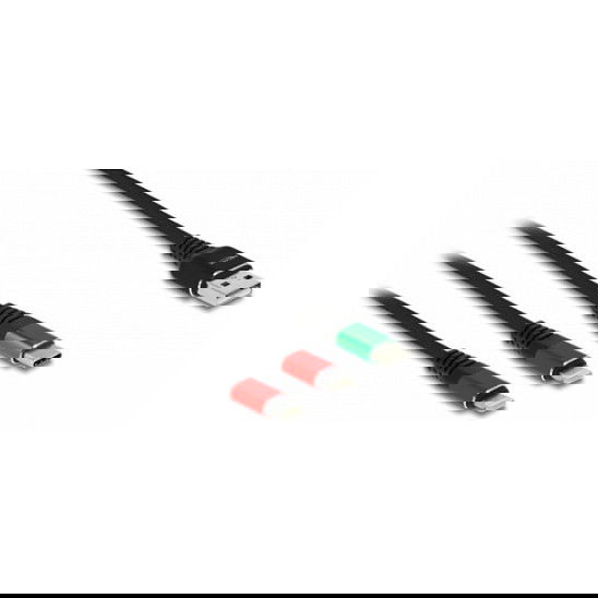 DeLOCK Cable de Carga USB 3 en 1 1 m - Tipo A a 2 x Lightning y USB-C - Negro, Verde, Rojo DeLOCK Cable de Carga USB 3 en 1 1 m - Tipo A a 2 x Lightning y USB-C - Negro, Verde, Rojo