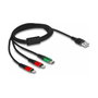 DeLOCK Cable de carga 3 en 1 USB-A a 2 x Lightning/USB Type-C 1 m
