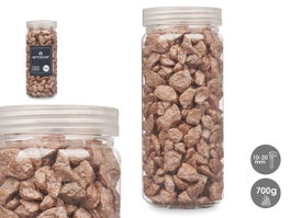 Giftdecor Bote de Piedras Metalizadas Marrón 10-20 mm 700g, Pack de 12 unidades