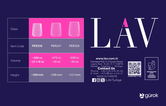 LAV Set de 6 vasos Perla 360cc