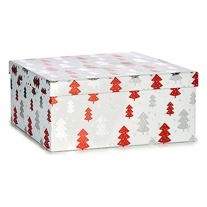 Caja De Regalo Krist+ Blanco Rojo Plateado Plata Navidad Árbol de Navidad 28,5 x 17 x 37,5 cm Caja De Regalo Krist+ Blanco Rojo Plateado Plata Navidad Árbol de Navidad 28,5 x 17 x 37,5 cm