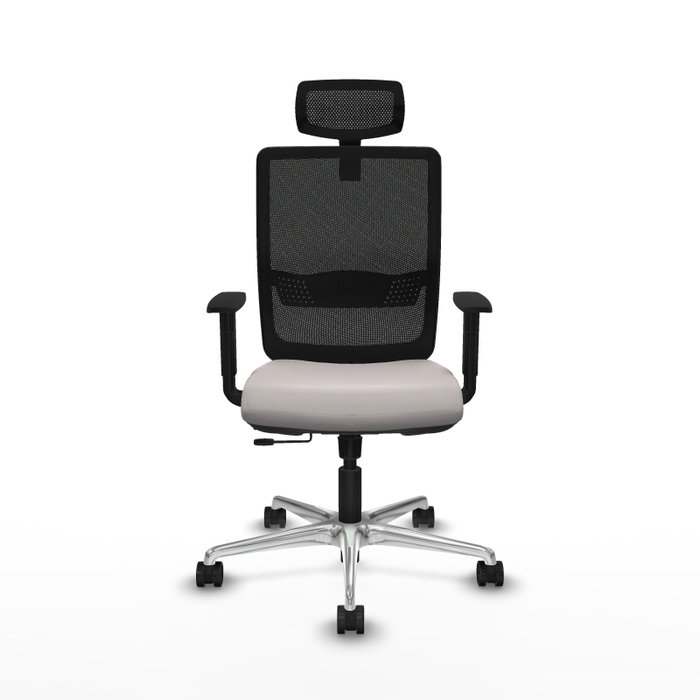 PIQUERAS Y CRESPO Silla de oficina Haches con mecanismo Sincro/Traslack, Blanco y Negro
