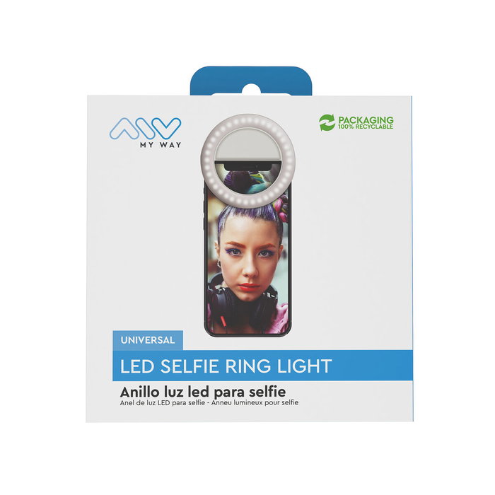 myway aro de luz led compatible con selfies blanco myway aro de luz led compatible con selfies blanco