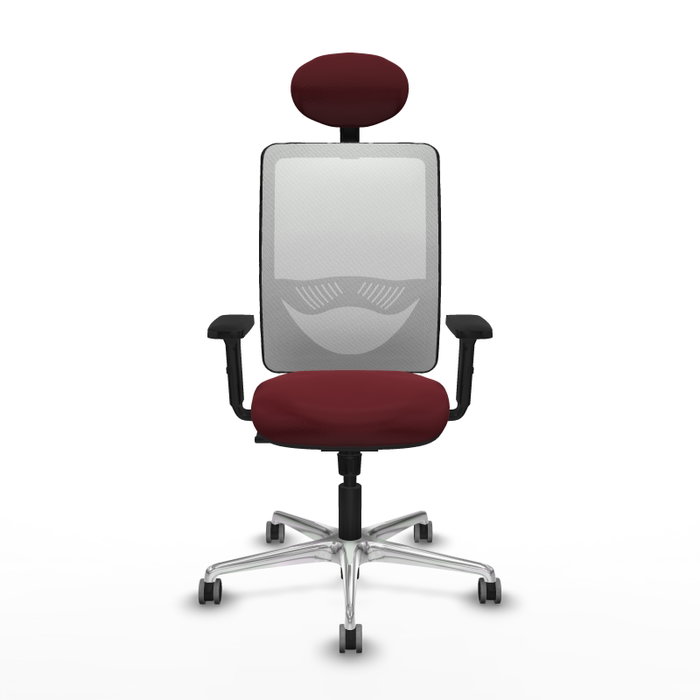 PIQUERAS Y CRESPO Silla de oficina Zulema con mecanismo Sincro, Granate y Blanco PIQUERAS Y CRESPO Silla de oficina Zulema con mecanismo Sincro, Granate y Blanco