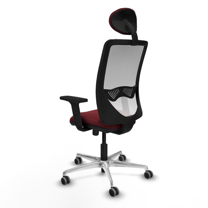 PIQUERAS Y CRESPO Silla de oficina Zulema con mecanismo Sincro, Granate y Blanco PIQUERAS Y CRESPO Silla de oficina Zulema con mecanismo Sincro, Granate y Blanco