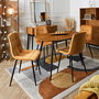 Home Deco Factory Silla Essentiel Mateo Amarillo Mostaza Estructura Madera Patas Hierro Tapizado Poliester
