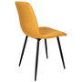 Home Deco Factory Silla Essentiel Mateo Amarillo Mostaza Estructura Madera Patas Hierro Tapizado Poliester