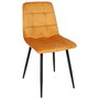 Home Deco Factory Silla Essentiel Mateo Amarillo Mostaza Estructura Madera Patas Hierro Tapizado Poliester