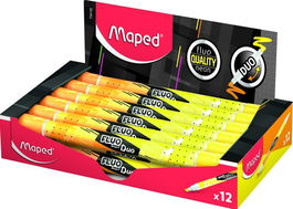 Marcador Fluor Maped Fluo Duo Amarillo/Naranja Caja De 12