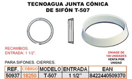 Junta cónica de sifón 40Ø 1-1/2 T507 50937