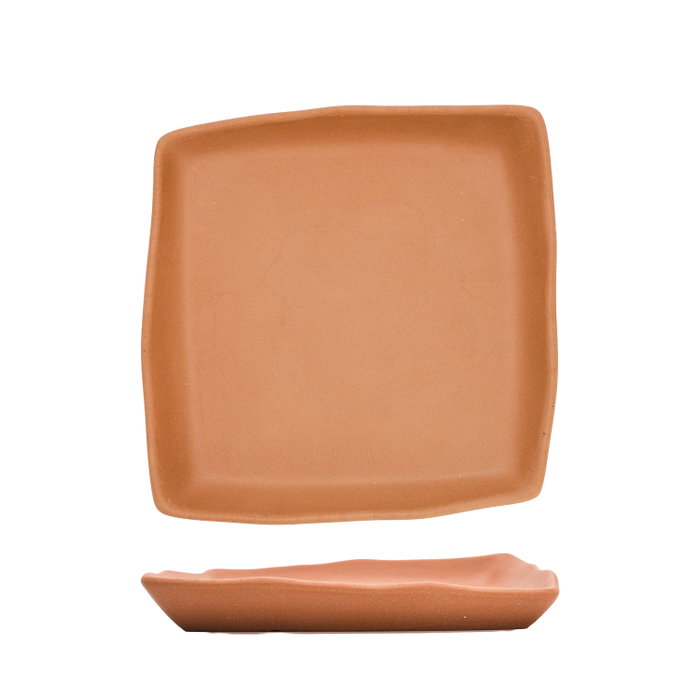 Summa Io Terracota Plato Llano Cuadrado (Set de 6) de 21.5 cm Summa Io Terracota Plato Llano Cuadrado (Set de 6) de 21.5 cm