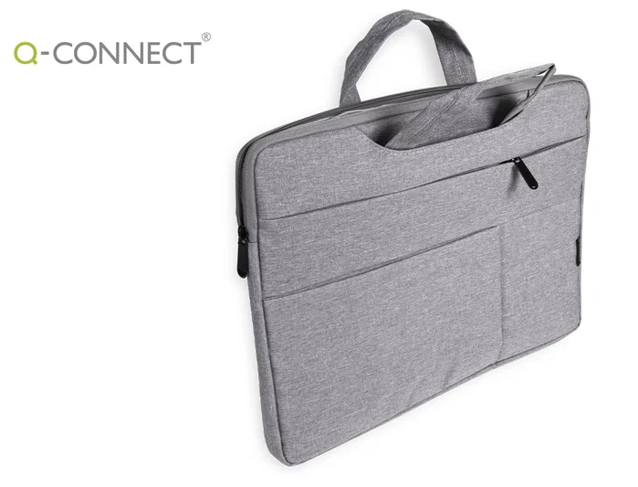 Q-connect Funda para portátil de 15,6'' gris con asas retráctiles Q-connect Funda para portátil de 15,6'' gris con asas retráctiles