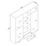 Hanah Home BA111 - 2324 Armario Dormitorio Nogal y Blanco, Tablero Partículas Melaminado, 210x210x51.5 cm