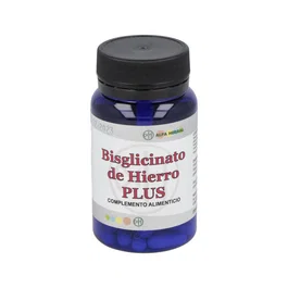 ALFA HERBAL Bisglicinato De Hierro Plus 60 Cap. Alta Absorción, Ayuda a Disminuir el Cansancio y la Fatiga