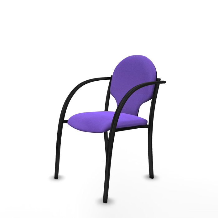 PIQUERAS Y CRESPO Silla Hellín tapizada en tela color lila con brazos fijos