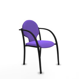 PIQUERAS Y CRESPO Silla Hellín tapizada en tela color lila con brazos fijos