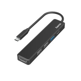 Hama Docking Station 00200117 con puertos USB-C, HDMI y USB, Negro