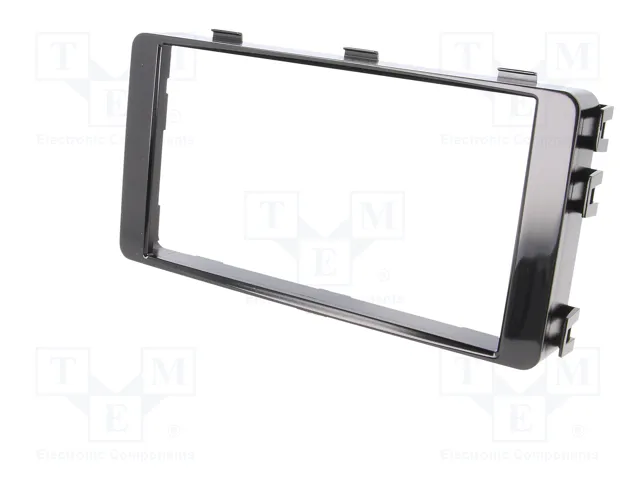 PER.PIC. Bastidor de montaje de radio para Mitsubishi 2 DIN en negro brillante
