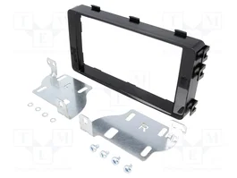PER.PIC. Bastidor de montaje de radio para Mitsubishi 2 DIN en negro brillante