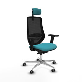 PIQUERAS Y CRESPO Silla de oficina Mardos con mecanismo Sincro/Traslack, Turquesa y Negro