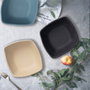 Summa Io Grafito Set de 6 Platos Llanos Cuadrados de Gres Gris Oscuro