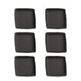 Summa Io Grafito Set de 6 Platos Llanos Cuadrados de Gres Gris Oscuro