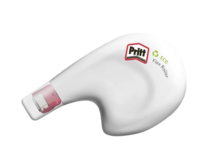 Pritt Corrector Roller Eco Flex 4.2 mm x 10 m, Cinta Correctora Reciclada para Tinta y Gel, Corrección Lateral y Flexible